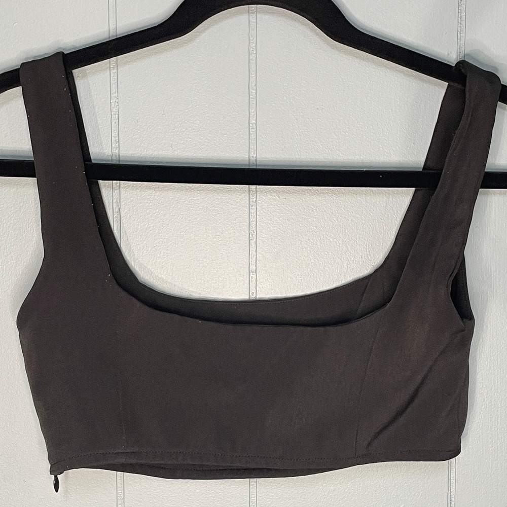 Princess Polly Square Neck Cropped Tank Top Size US 0 - Picture 2 of 4